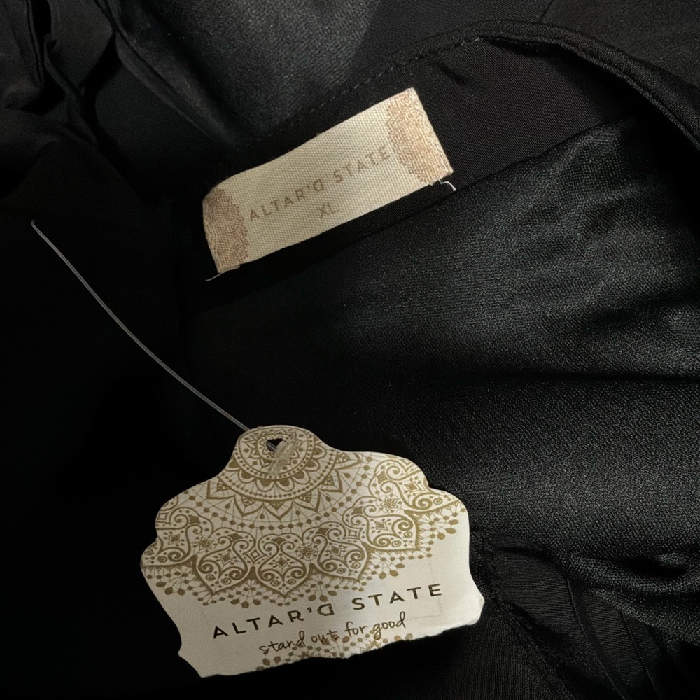 Altar'd State Cleo Black Lace-Up Back Mini Dress - Picture 6 of 7